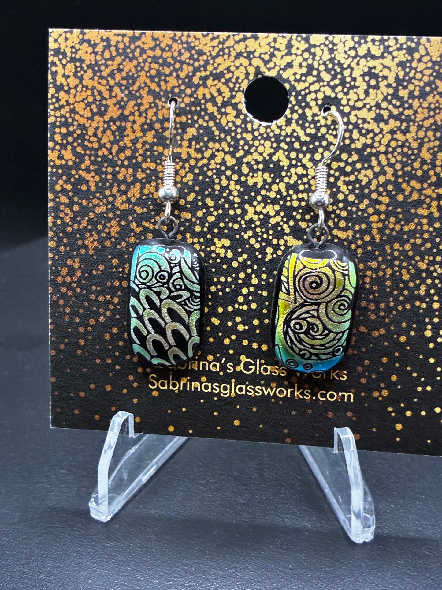 488-Multicolored Dichroic Earrings
