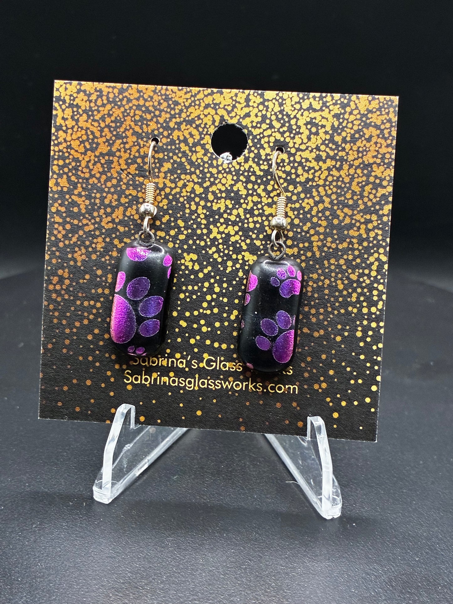 440-Purple Paws Dichroic Glass