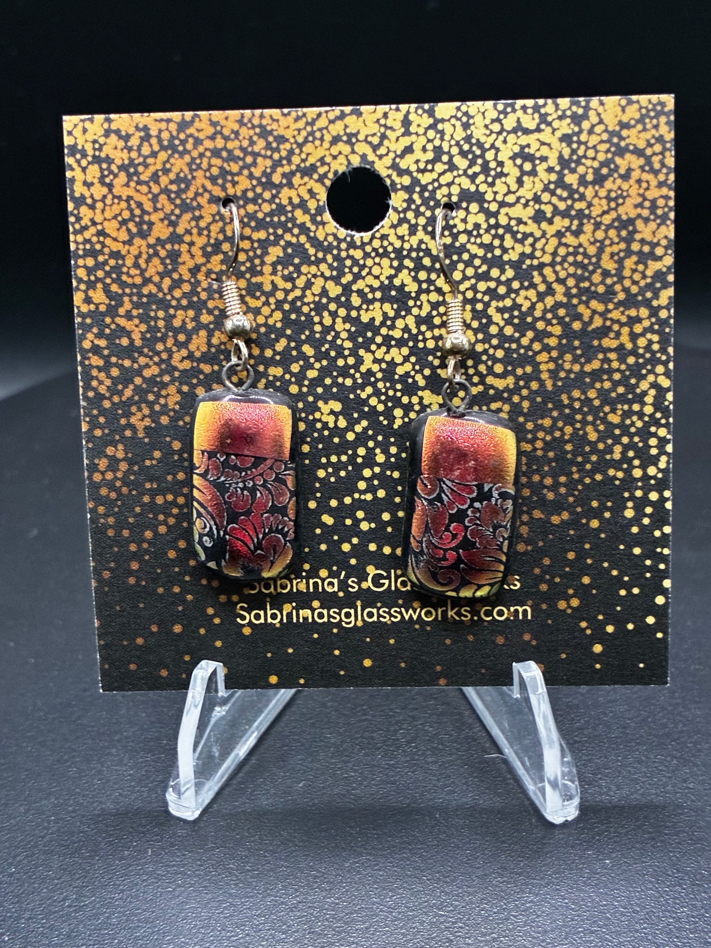 466-Multicolored Dichroic Earrings