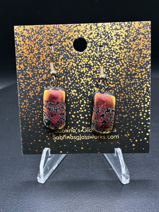 466-Multicolored Dichroic Earrings