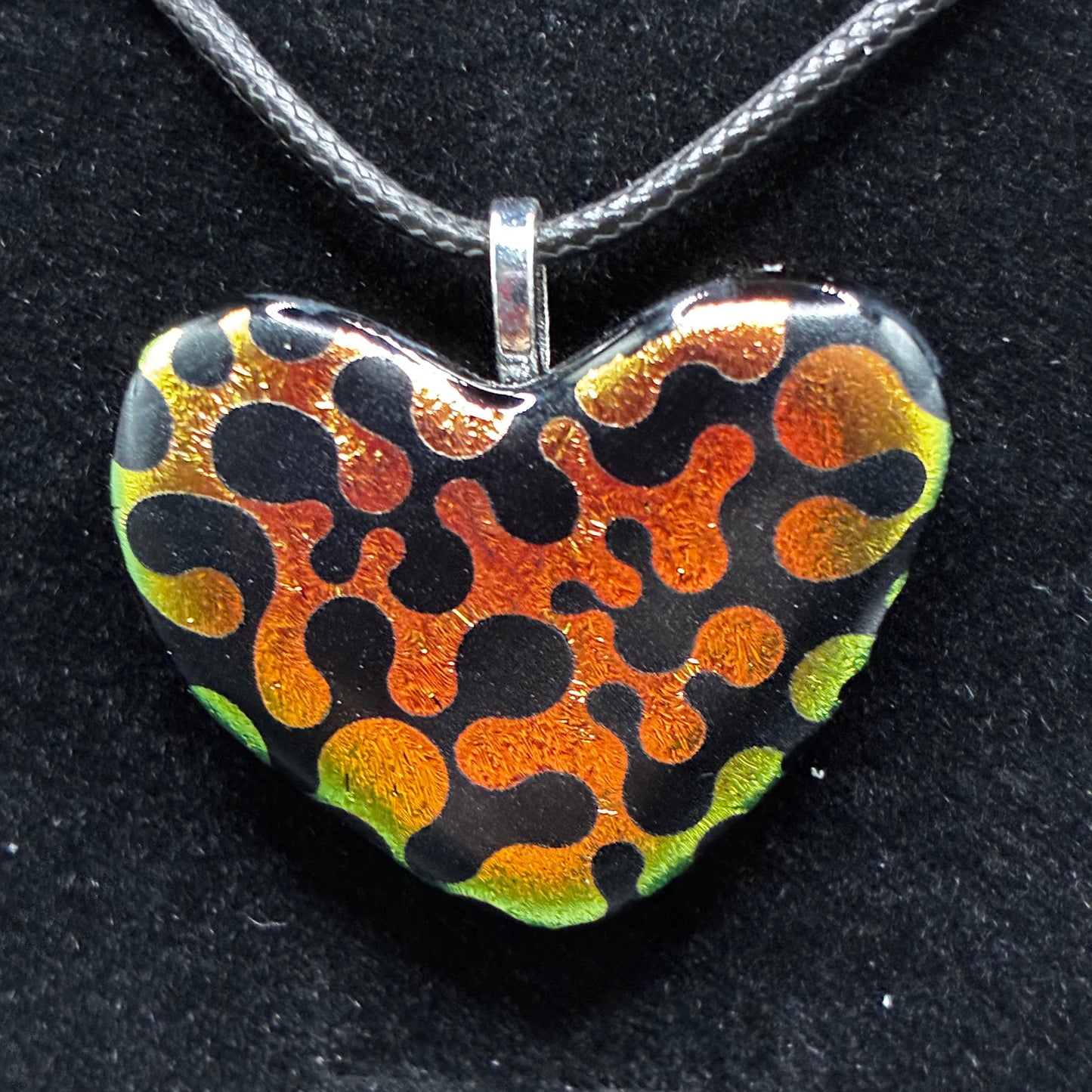 900-Fall colors Dichroic glass earring.