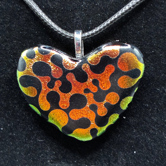 900-Fall colors Dichroic glass earring.