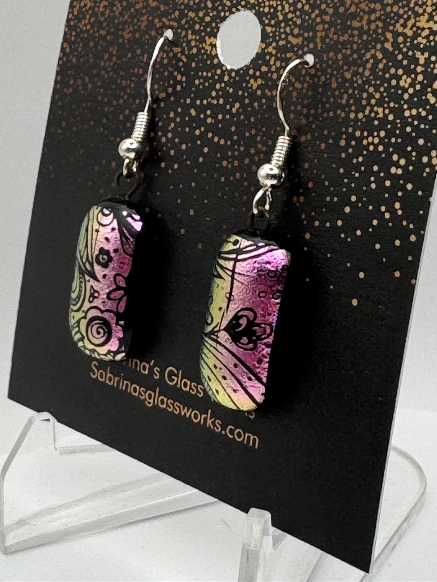 401 - Handmade Dichroic Glass EARRINGS