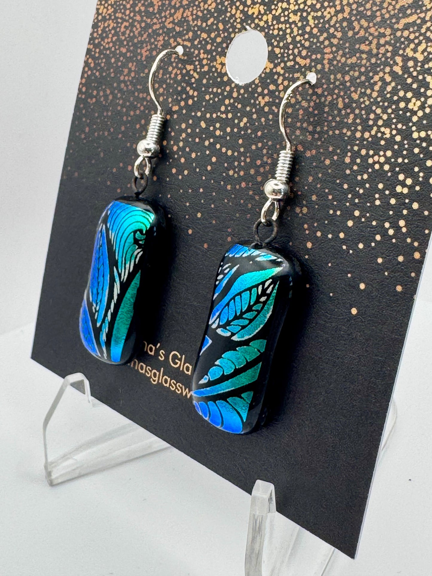 402 - Handmade Dichroic Glass EARRINGS