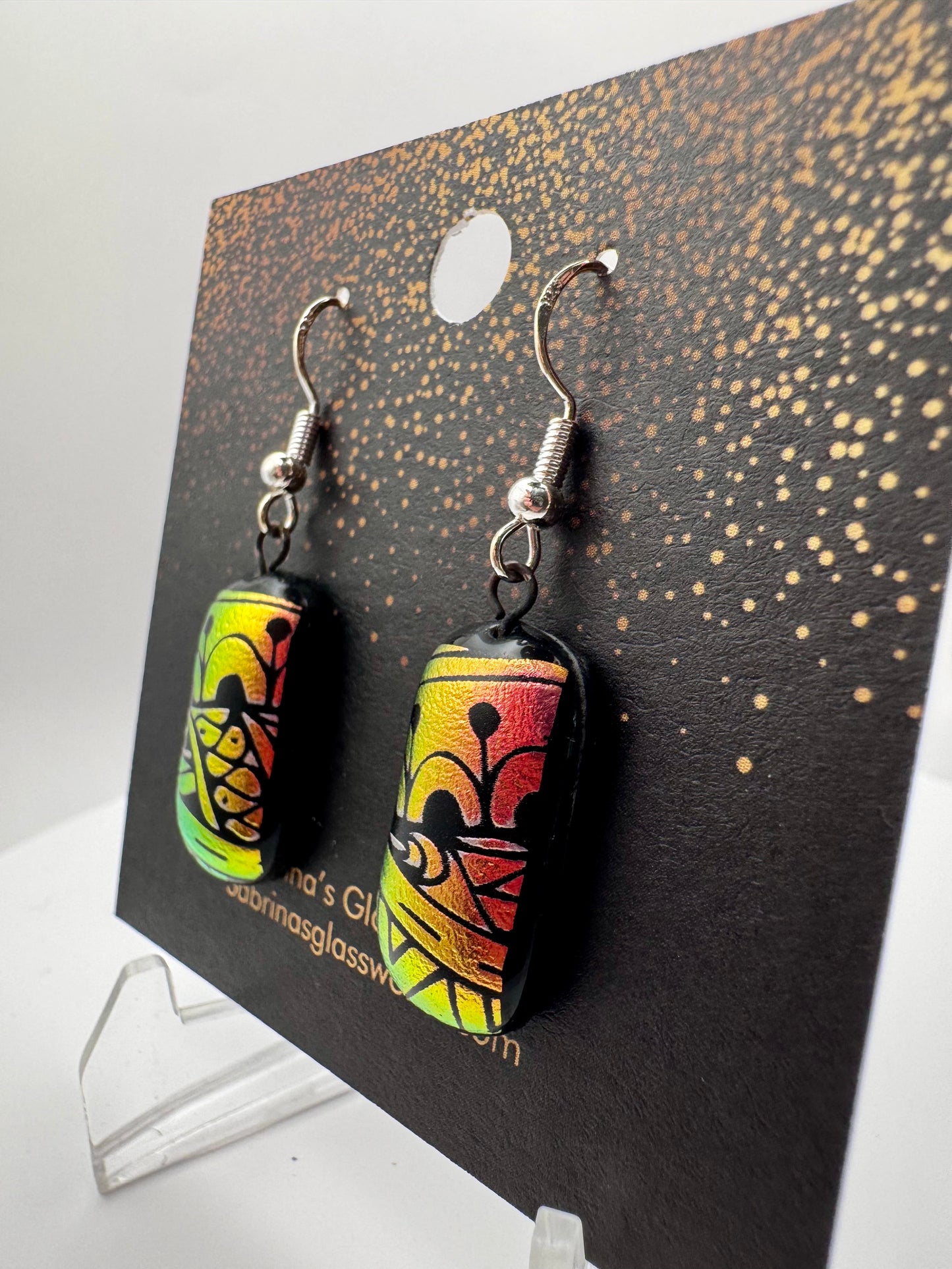 404 - Handmade Dichroic Glass EARRINGS