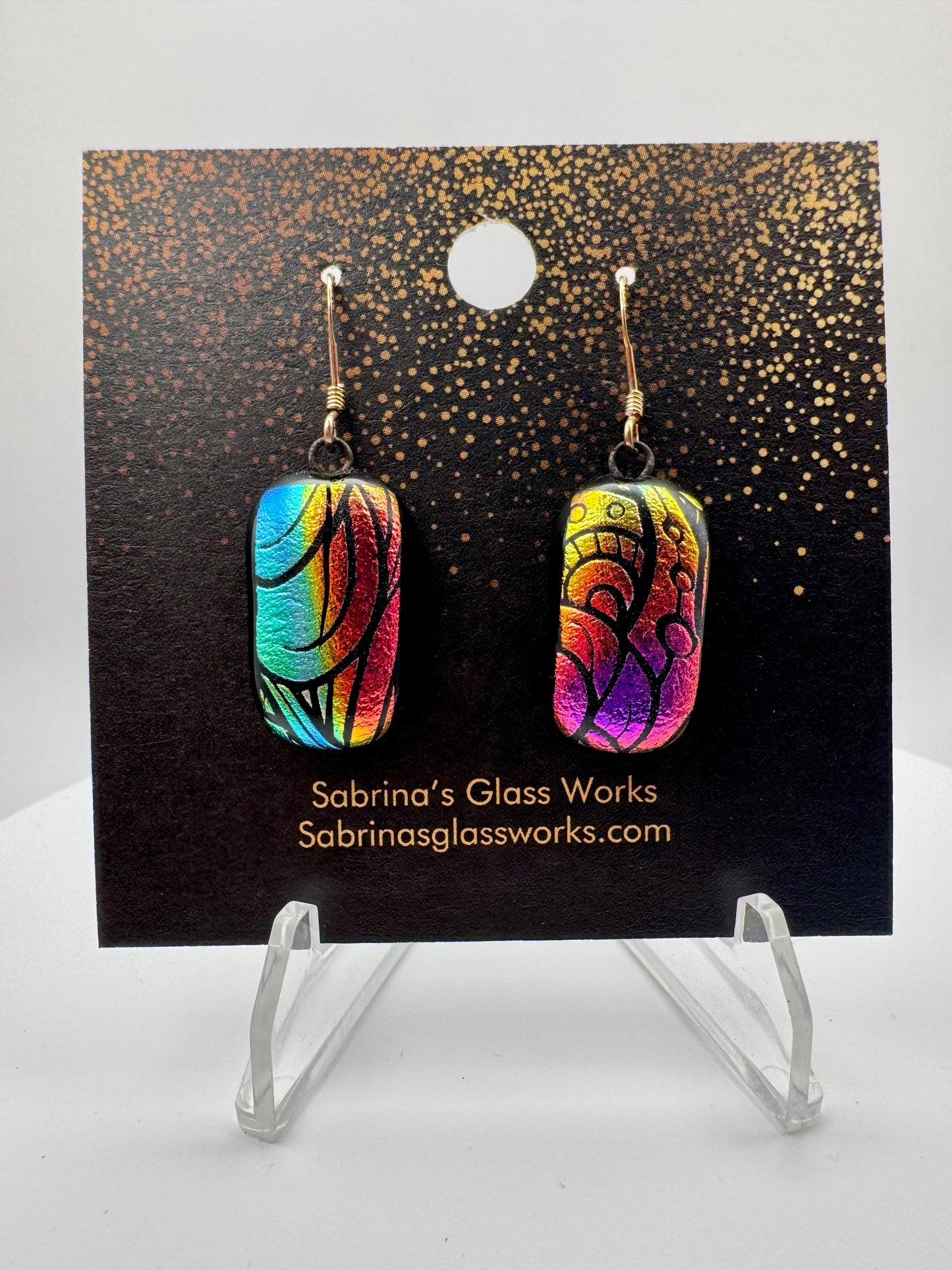 406 - Handmade Dichroic Glass EARRINGS