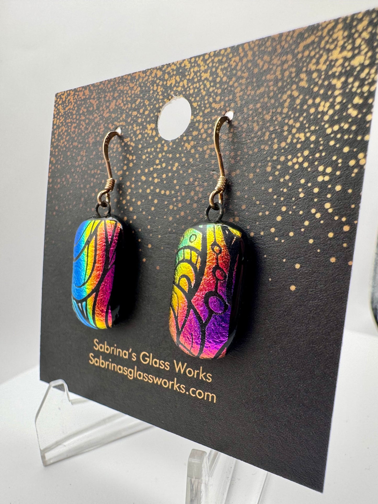406 - Handmade Dichroic Glass EARRINGS