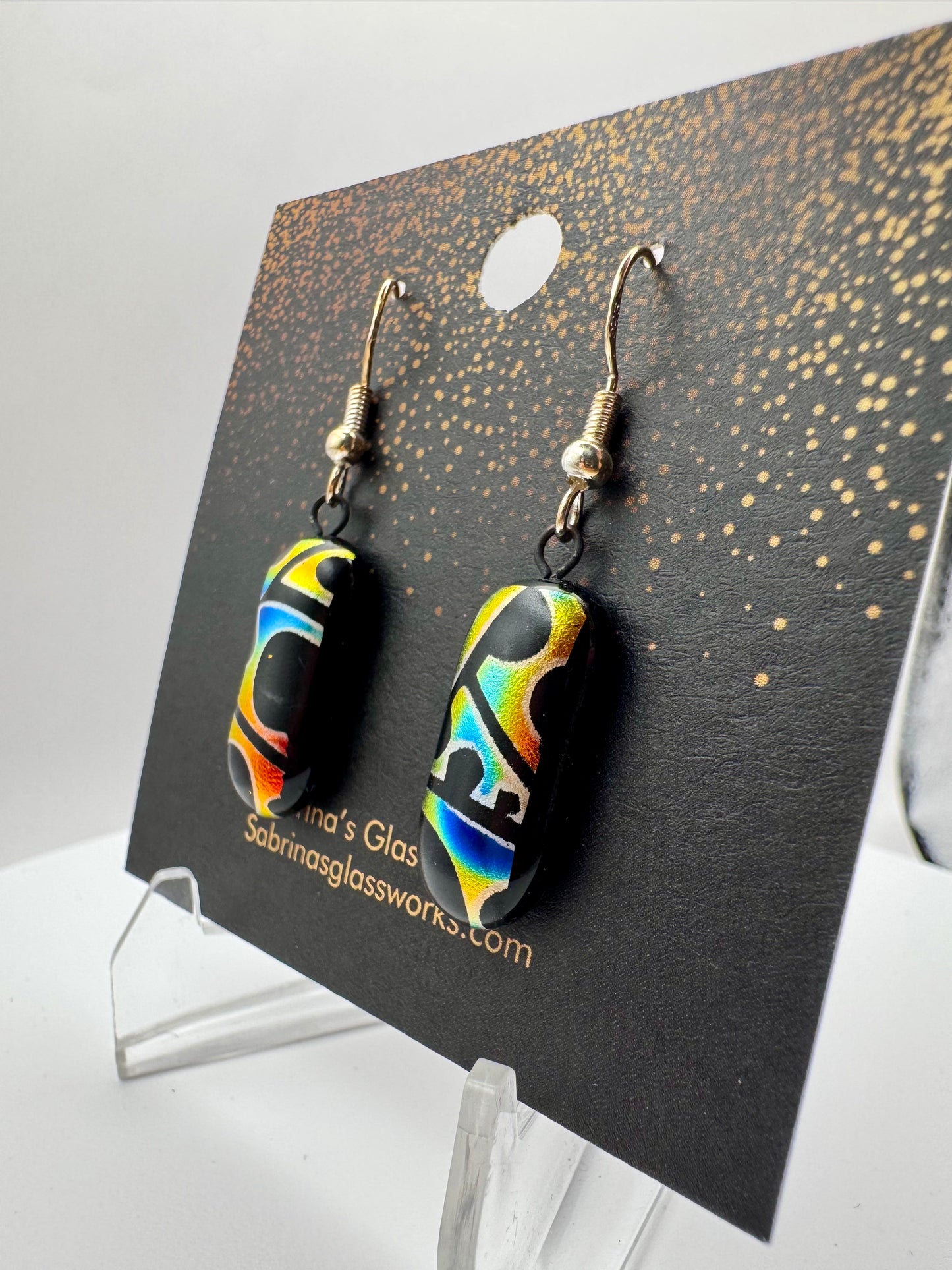 407 - Handmade Dichroic Glass EARRINGS