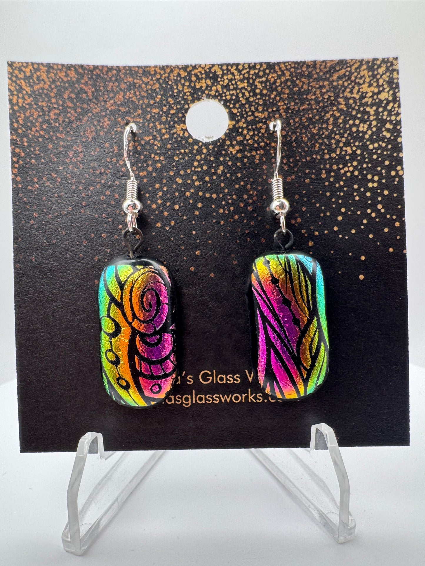 408 - Handmade Dichroic Glass EARRINGS