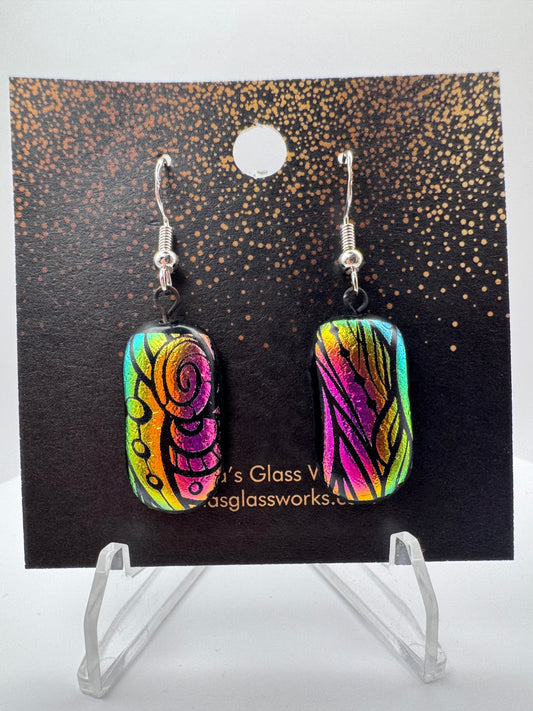 408 - Handmade Dichroic Glass EARRINGS